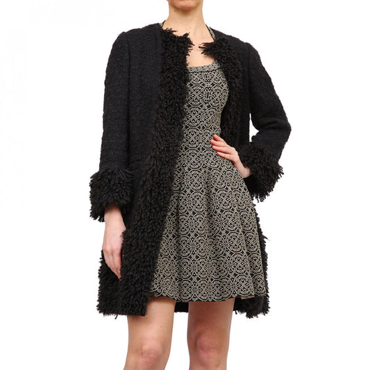 Dolce & Gabanna Black Shag Jacket Size 42