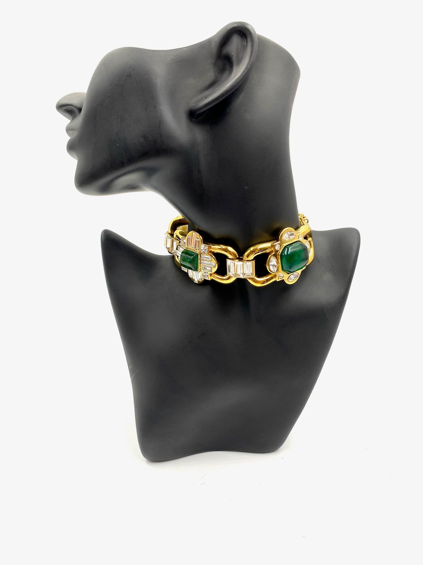 18ct Yellow Gold-Plated Brass, Crystal And Cabochon Choker Necklace