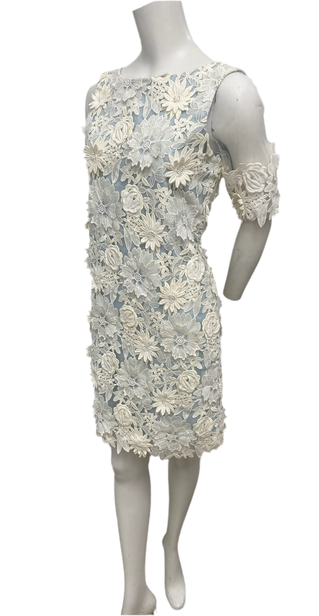 Brand New Badgley Mischka Light Blue Lace Dress Size 2