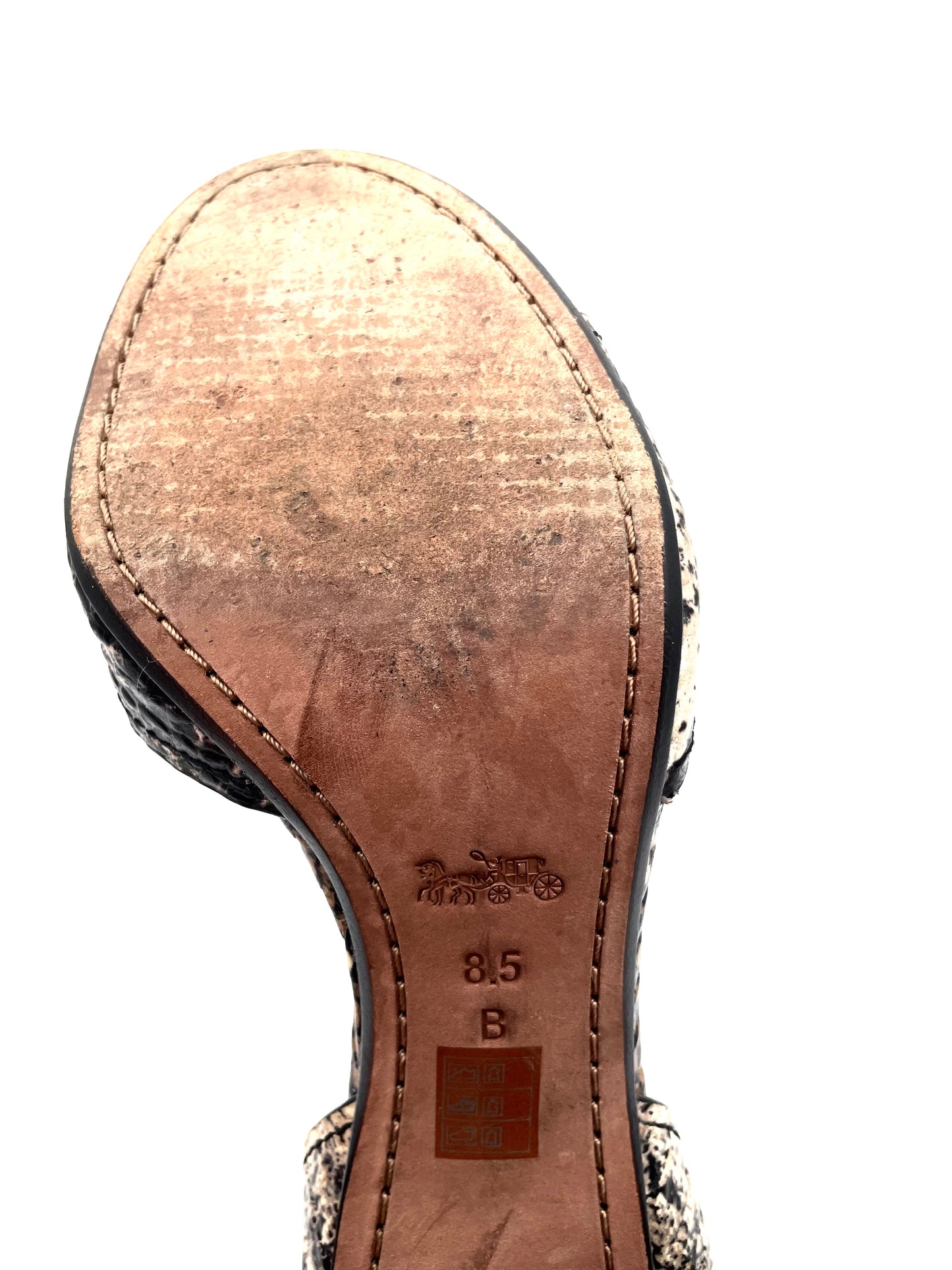 Coach Phiper Python Leather Ankle Strap Sandals Size 8.5