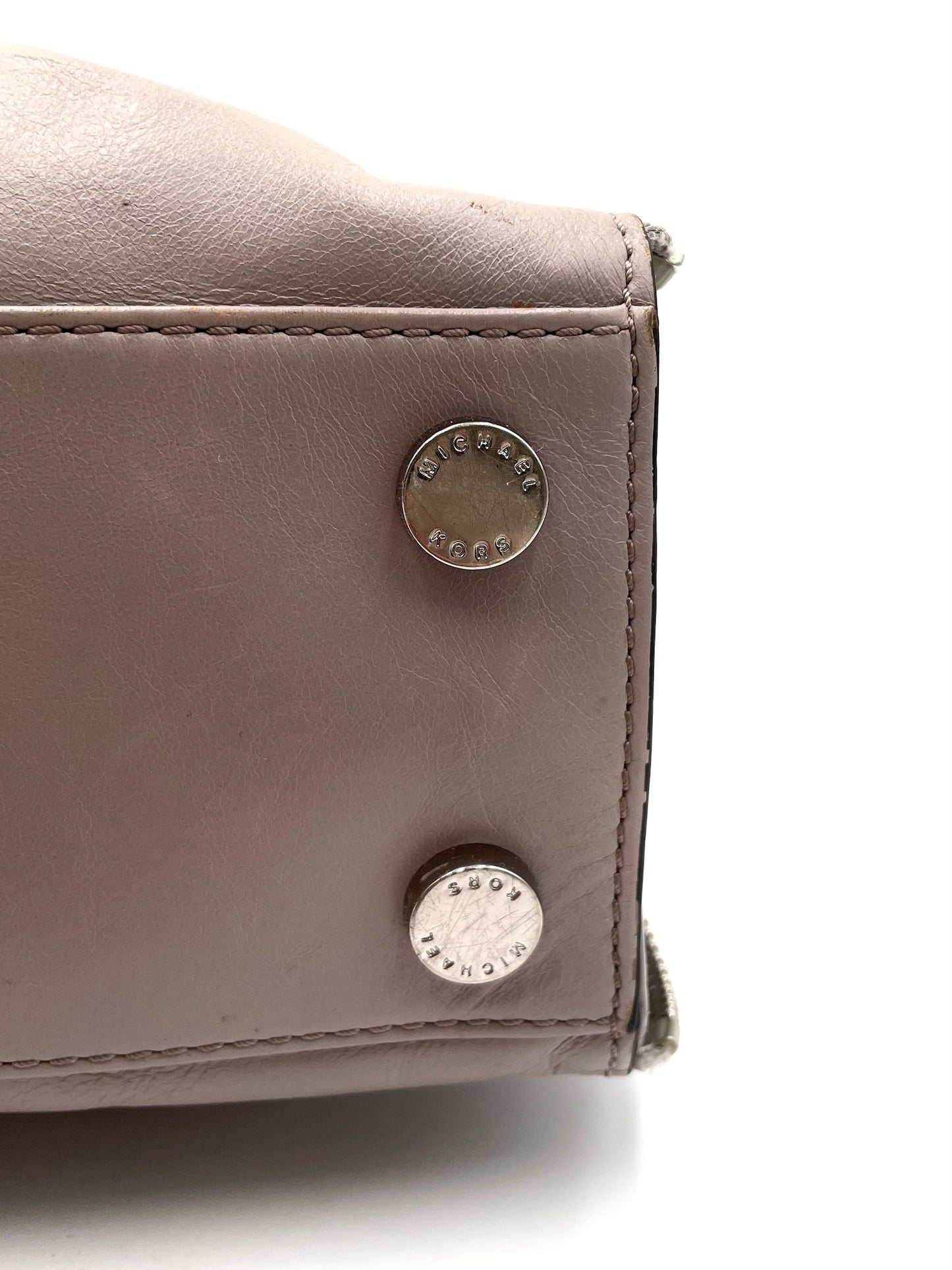 Michael Kors Devon Grey Leather Convertible Shoulder Bag