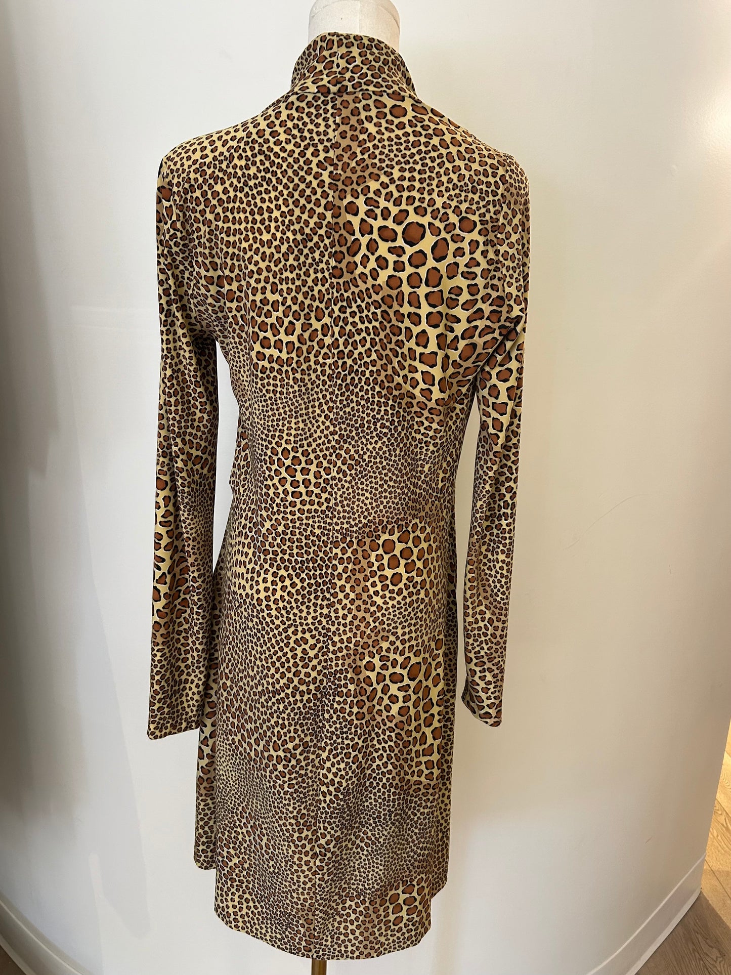 Norma Kormali Animal Print Faux Wrap Dress Size M