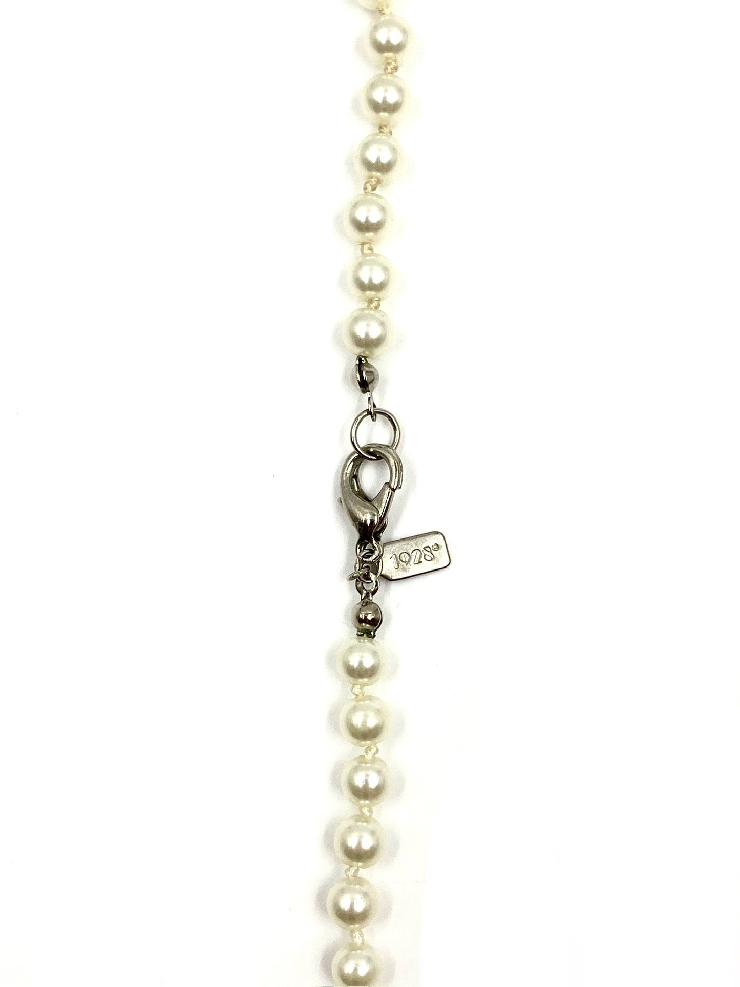 Vintage 1928 Clock Pendant Pearl Necklace