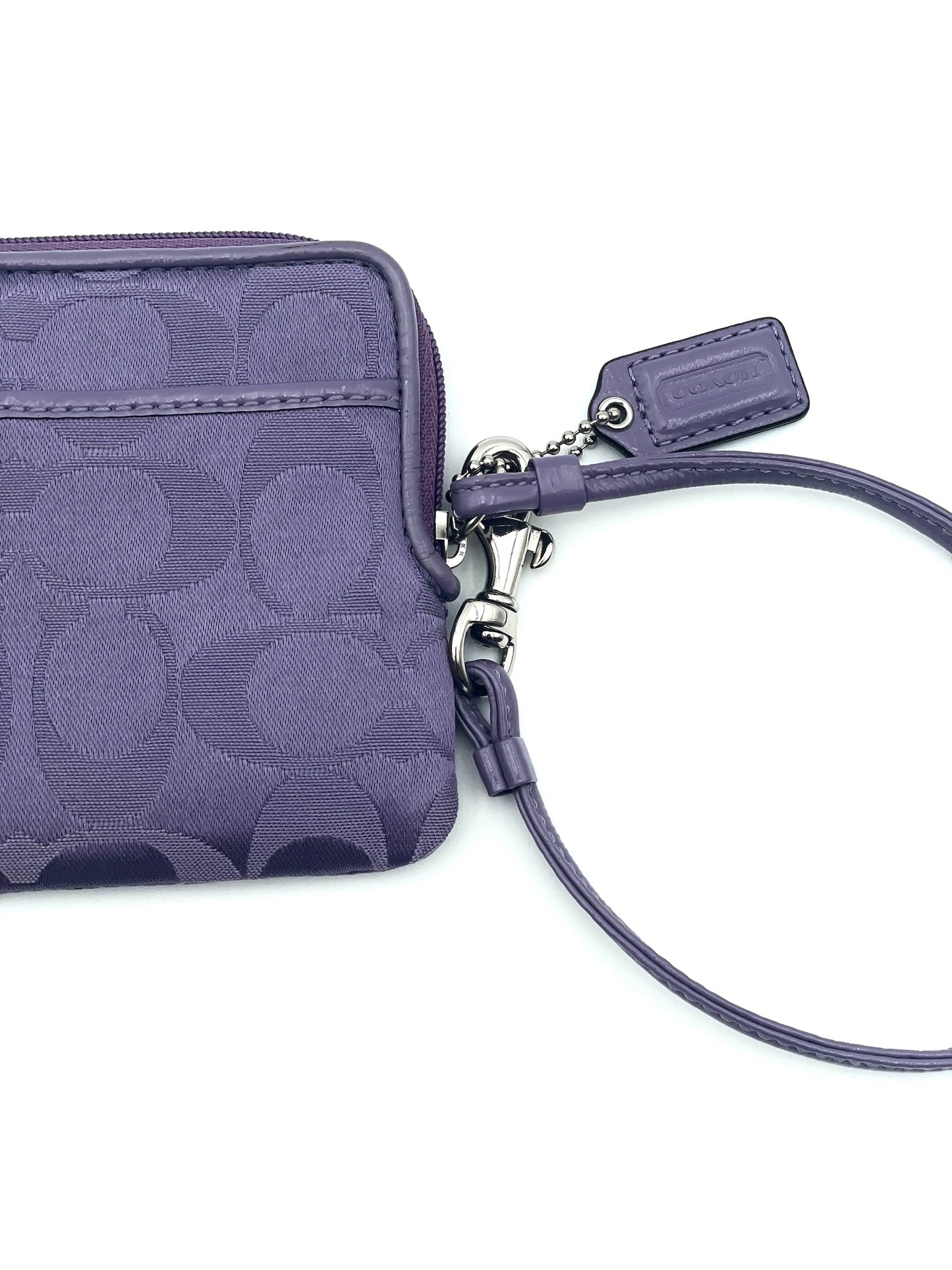 Coach Lavender Monogram Canvas Wristlet