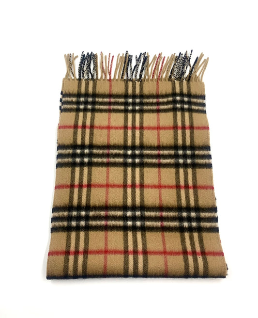Burberry Brown Classic Check Cashmere Scarf