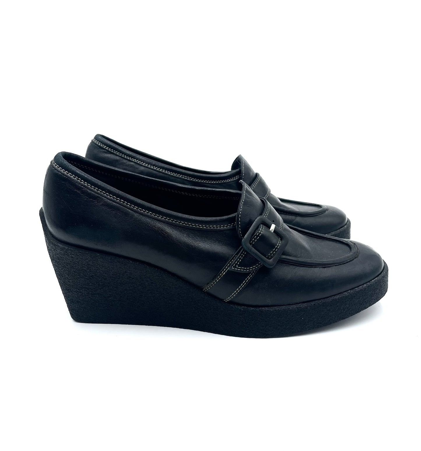 Robert Clergie Black Leather Loafers Size 8