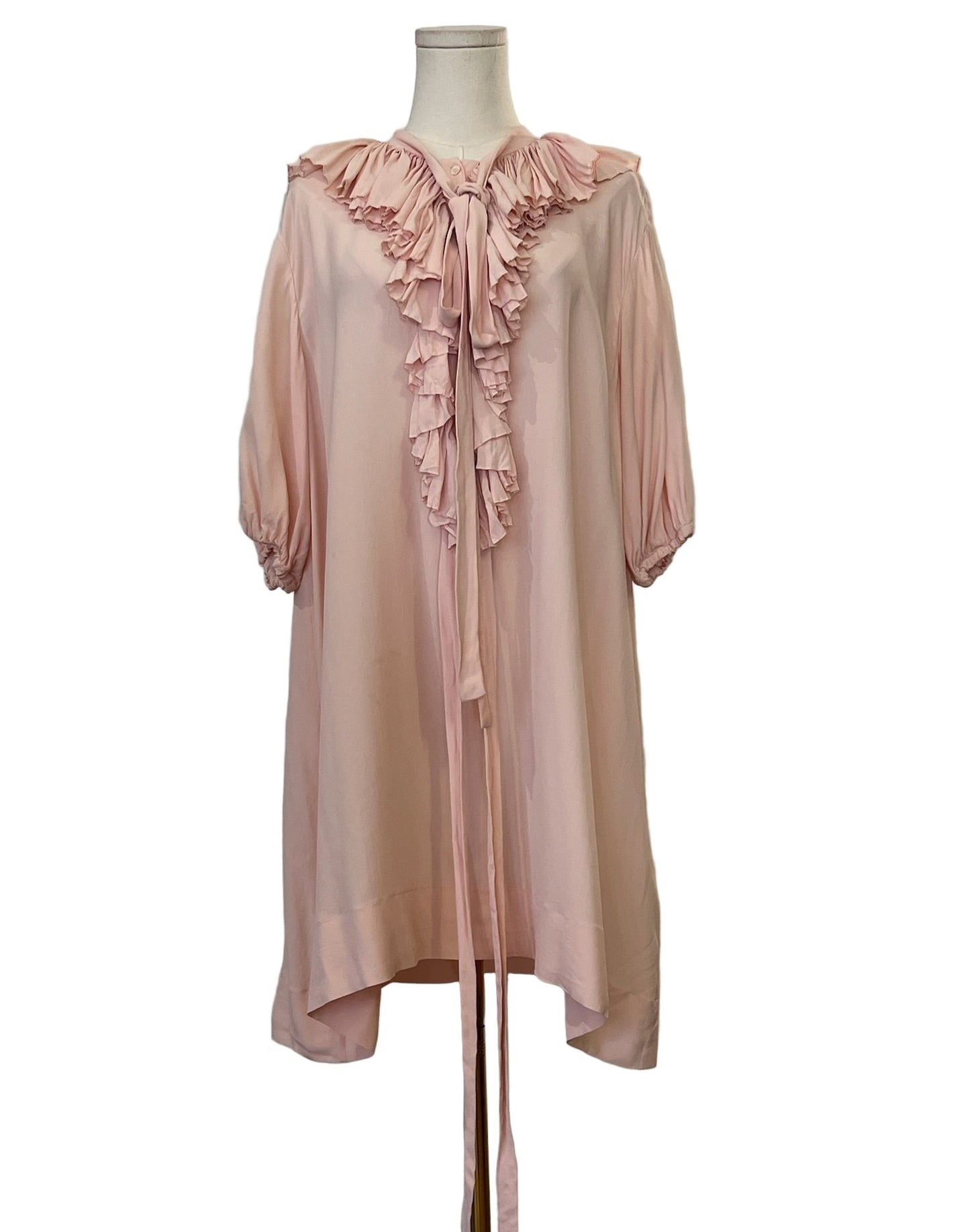 No 21 Pink Ruffle Silk Dress Size 40 US S