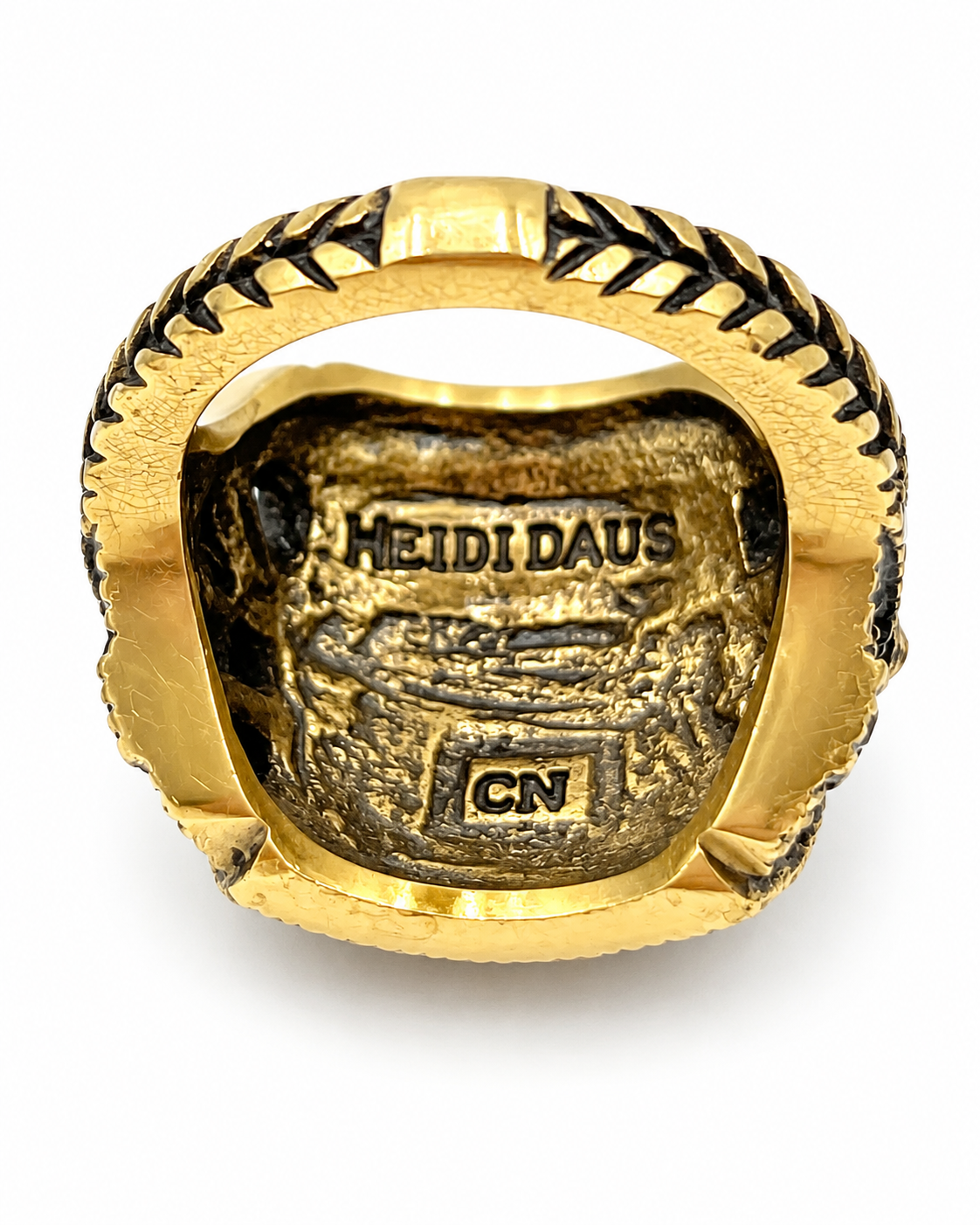 Heidi Daus Crystal Pave Art Deco Square Cocktail Statement Ring Size 8