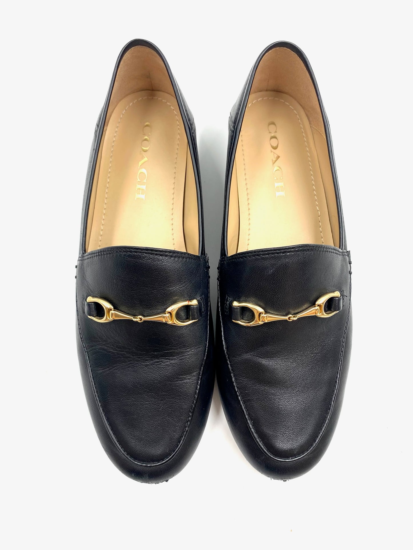 Coach Black Leather Loafers Size 7.5