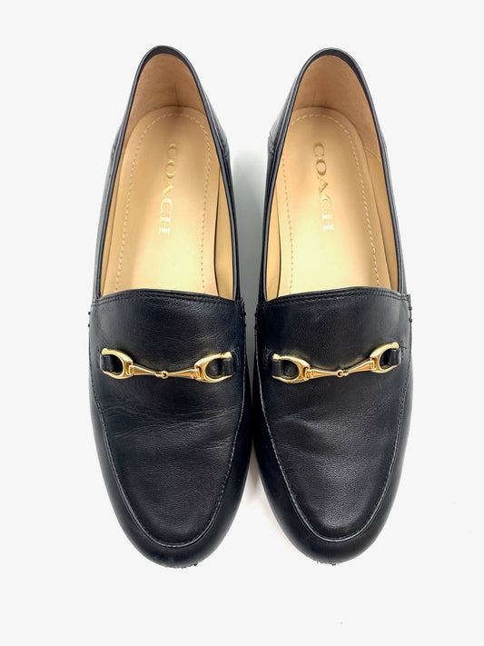 Coach Black Leather Loafers Size 7.5
