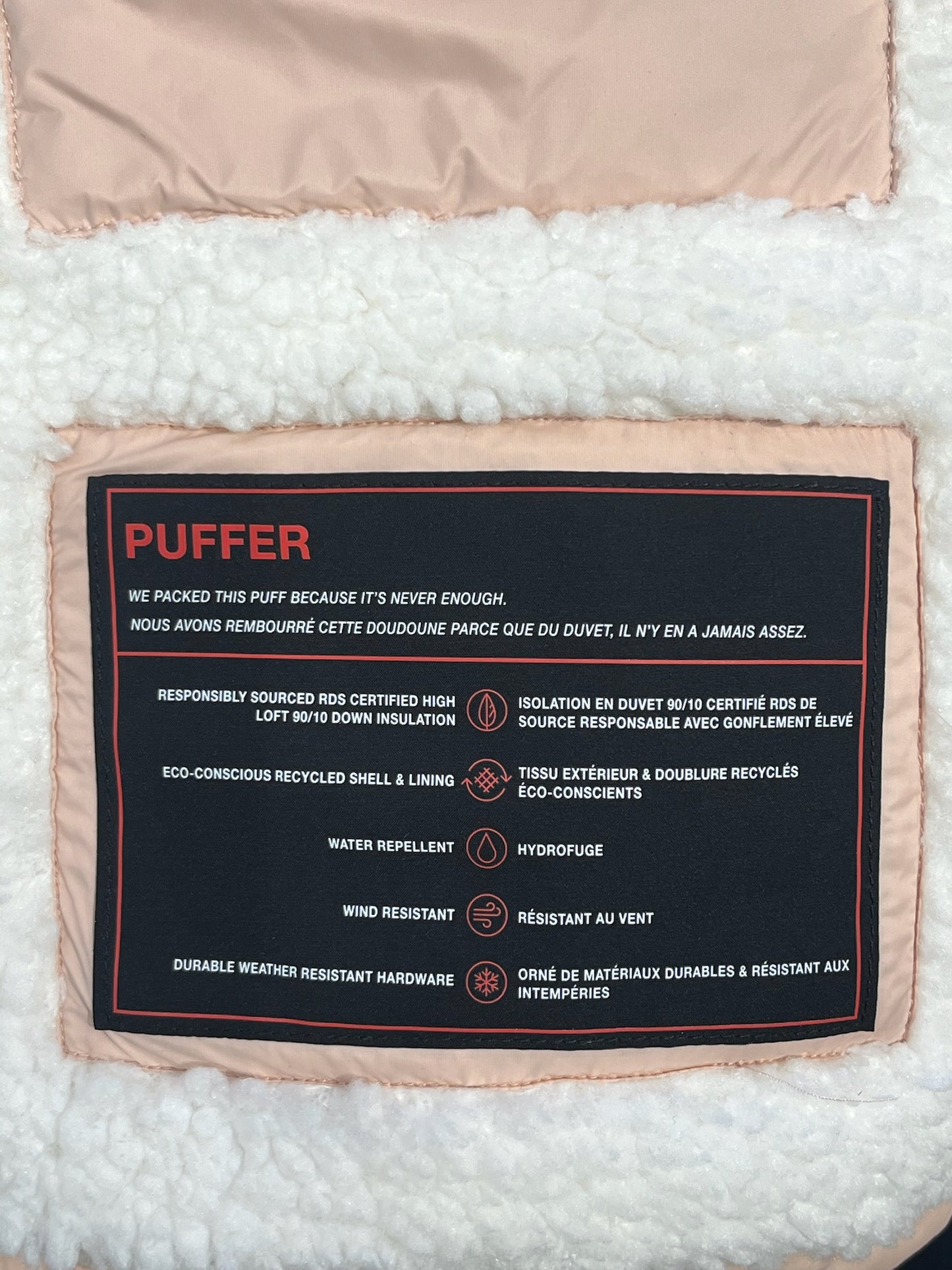 Brand New Moose Knuckle Elmira Pink Curduroy Puffer Jacket Size S