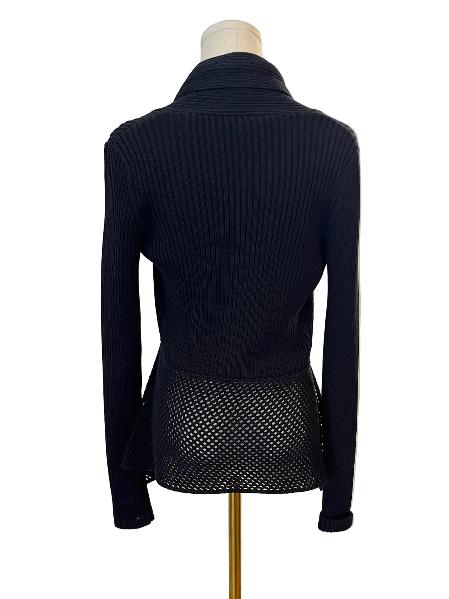 Akris Navy Open Cardigan Sweater Size S