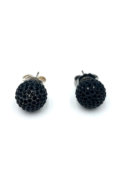 Hillberg & Berk Black Sparkling Ball Earring