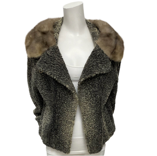 Vintage 1964 Crop Persian Fur Coat Fits S/M