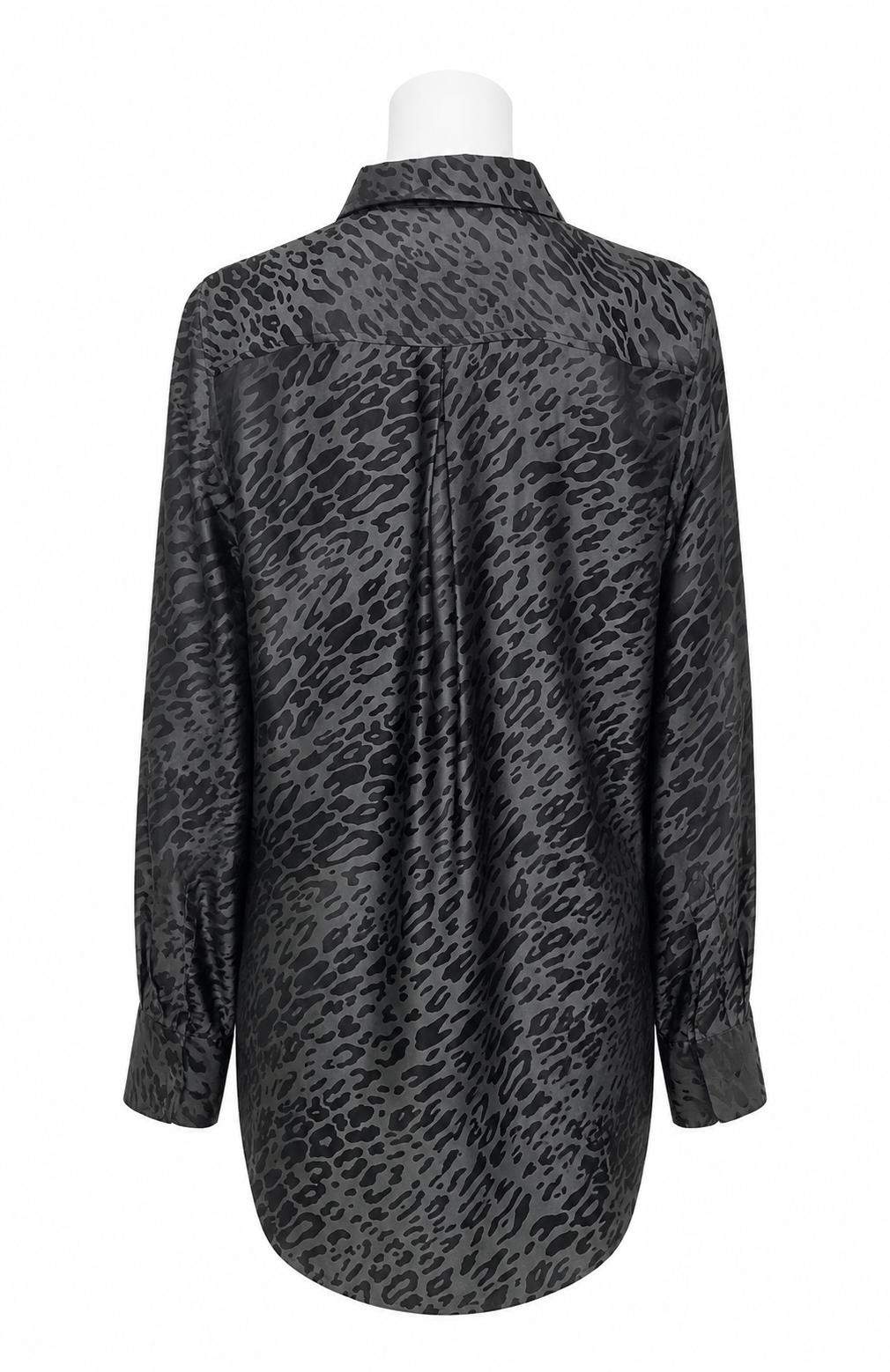 Equipment Charcoal Grey Animal Print Silk Blouse Size L