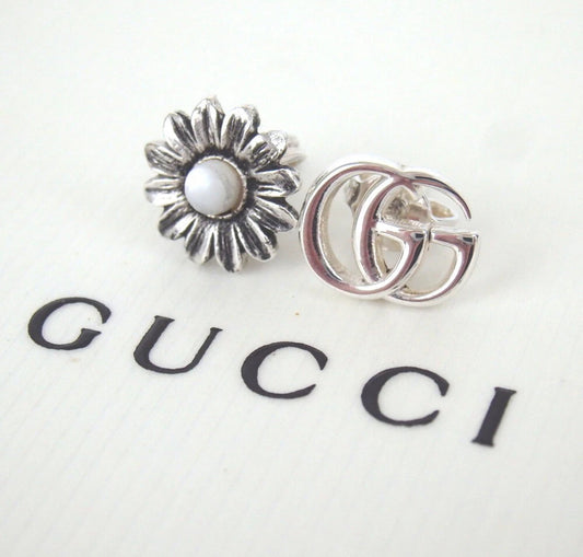 Gucci GG Marmont Silver Flower Stud Earring