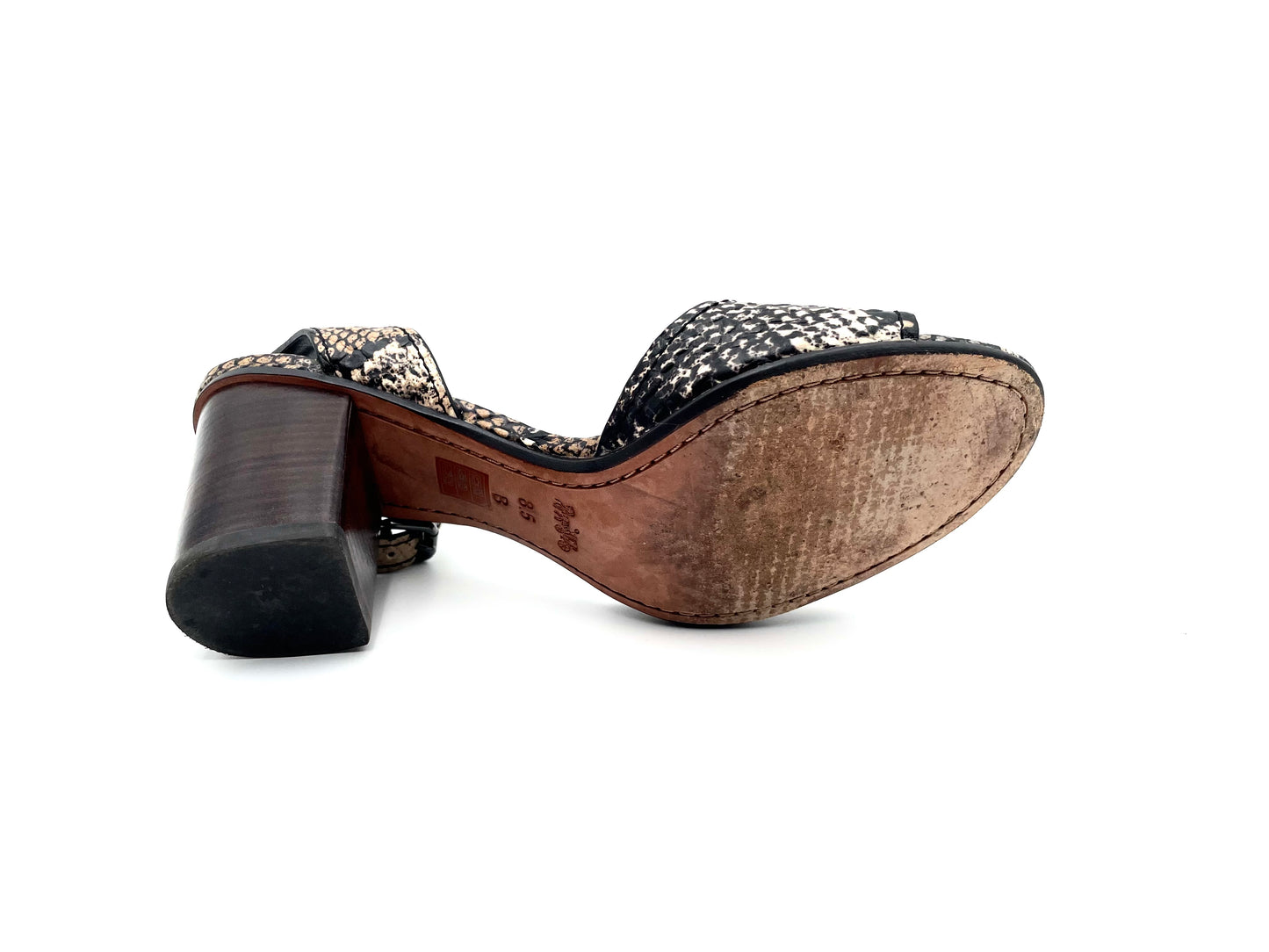 Coach Phiper Python Leather Ankle Strap Sandals Size 8.5