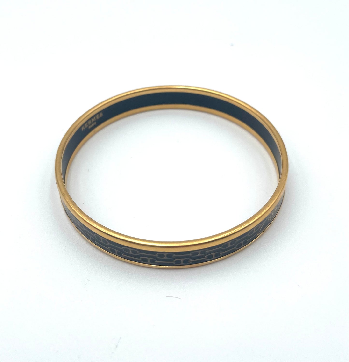 Hermes Enamel Narrow Printed Chain D Ancre Bracelet