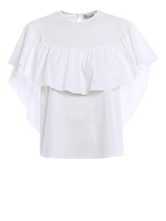 Red Valentino White Ruffle Blouse Size 40
