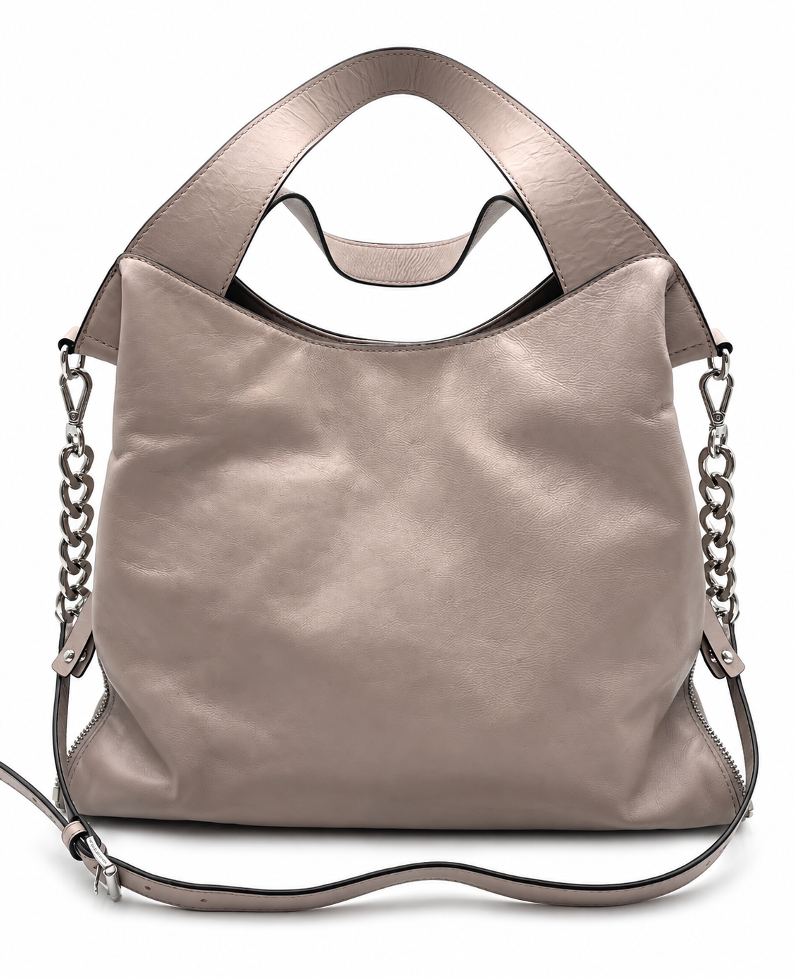 Michael Kors Devon Grey Leather Convertible Shoulder Bag