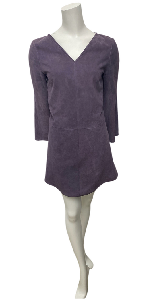 Valentino Lilac Suede Leather Dress Size 42