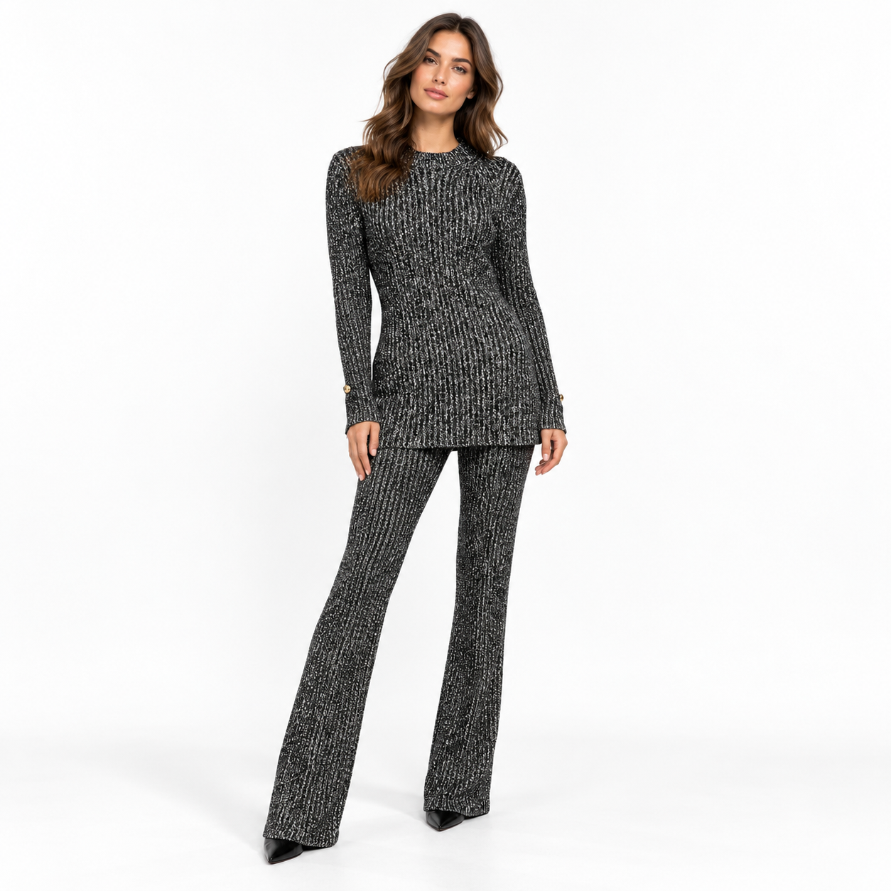 Brand New St.John Black & White Knit Set Size L