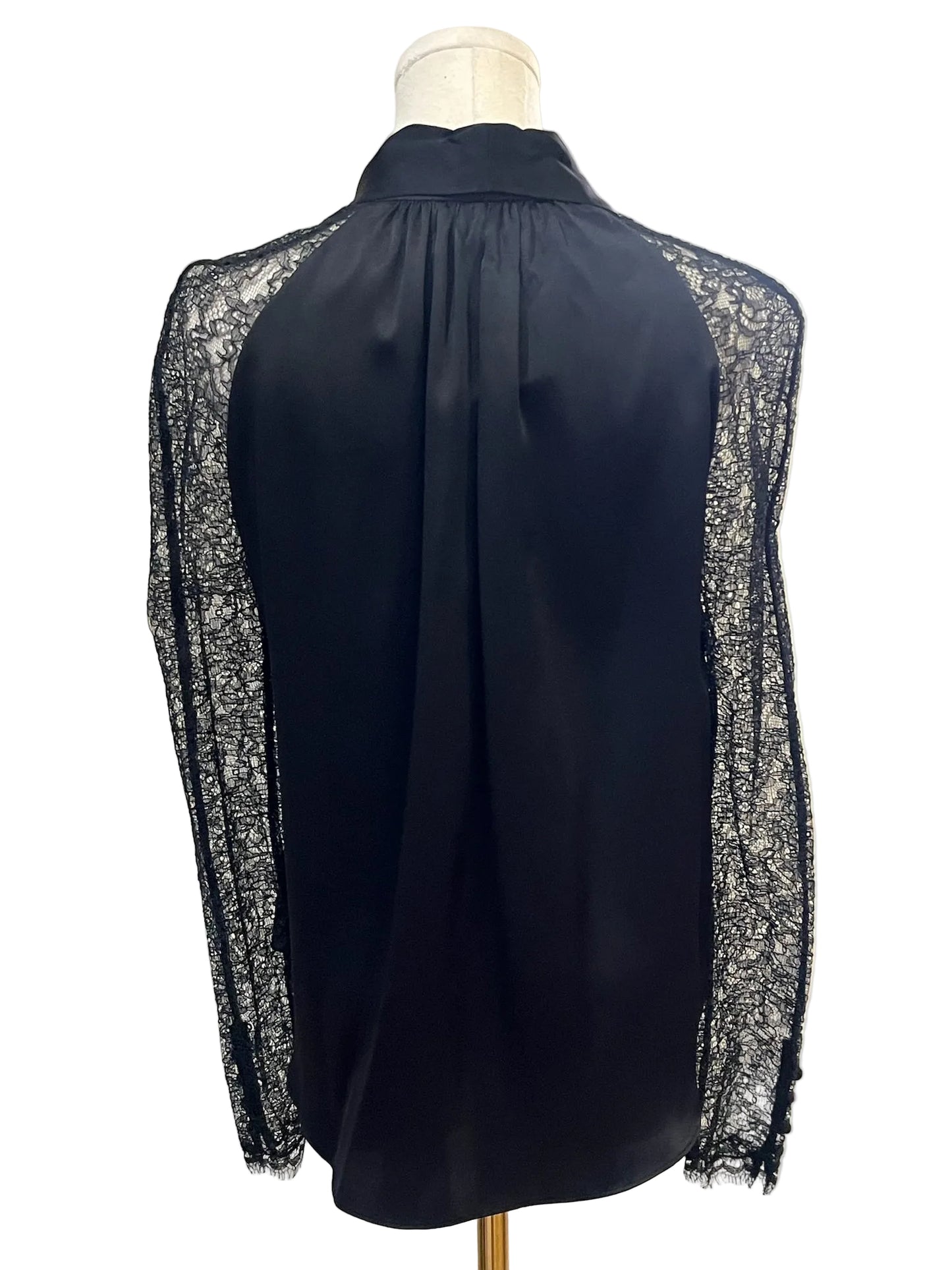 Jonathan Simkhai Black Lace & Satin Blouse 
Size S