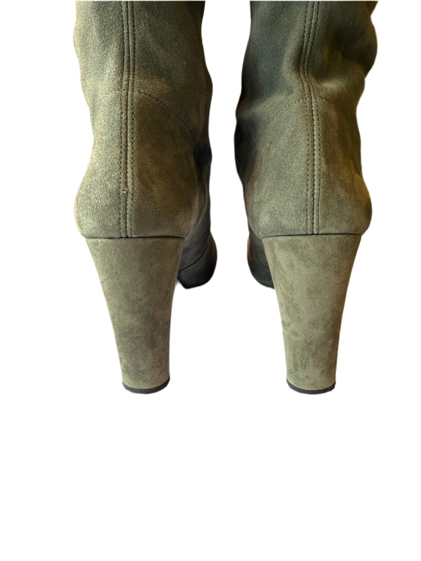 Stuart Weitzmann Highland Thigh High Grey Suede Boots Size 10M