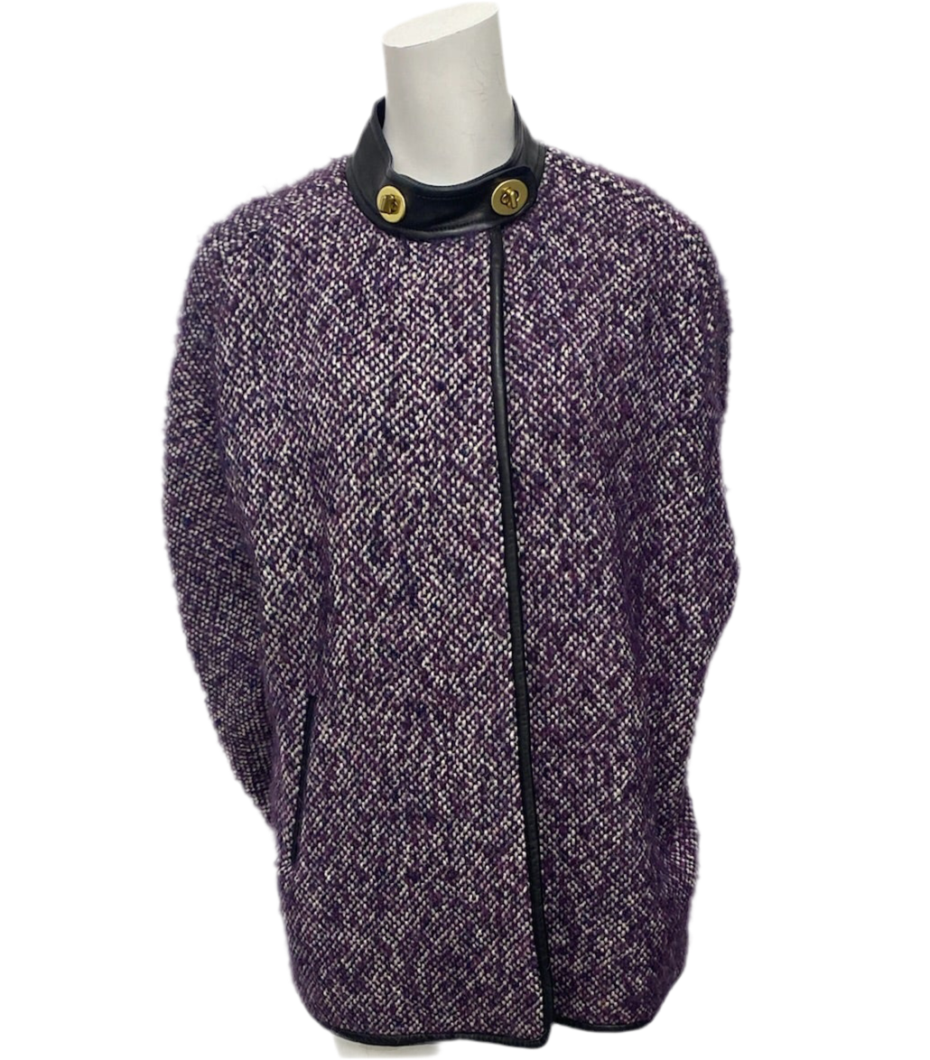 Coach Purple Wool Cape Jacket Size M