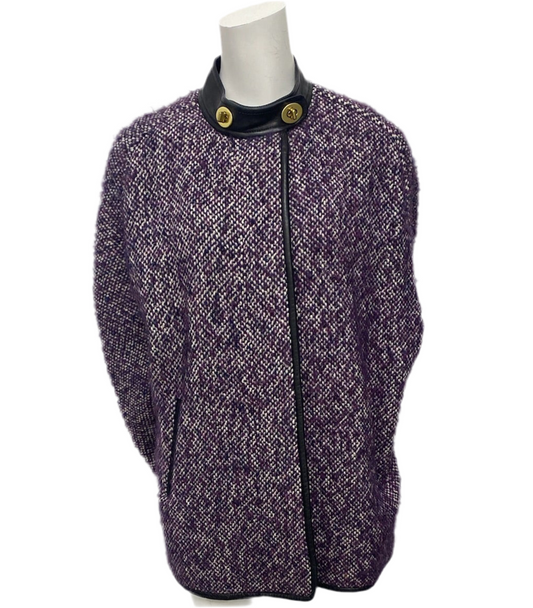 Coach Purple Wool Cape Jacket Size M