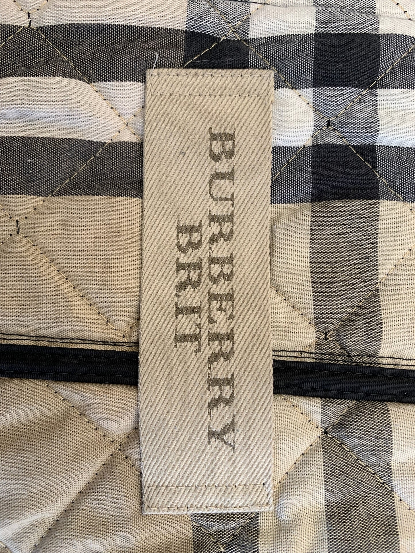 Burberry Black Quilted Belted Jacket Size S