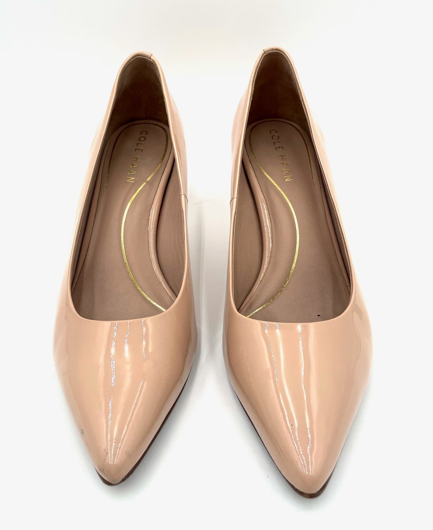 Cole Haan Nude Patent Leather Pointed Toe Pump Size 7.5