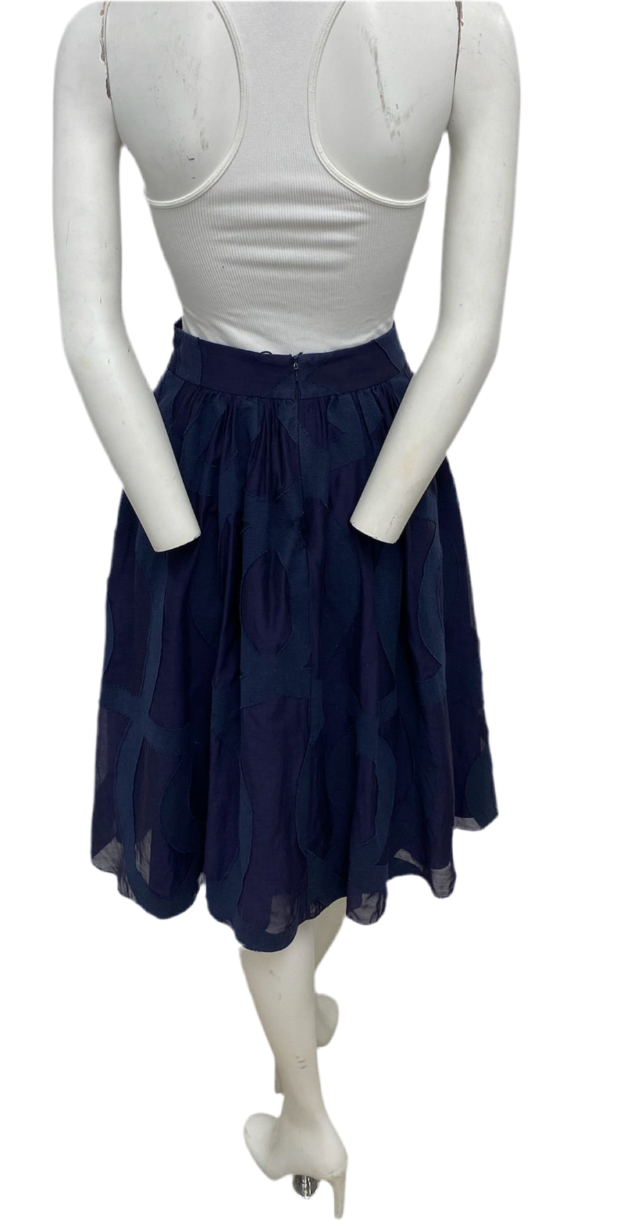 Badgley Mischka Blue Aline Skirt Size 2