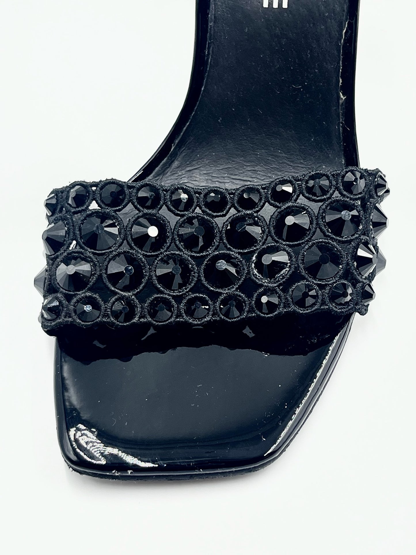 Wishbone Black Ankle Strap Heels Size 7