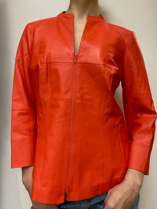 Brand New Lafayette Red
Leather Blouse
Size 8