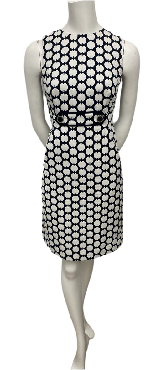 Tory Burch Black & White Print Sheath Dress Size 0
