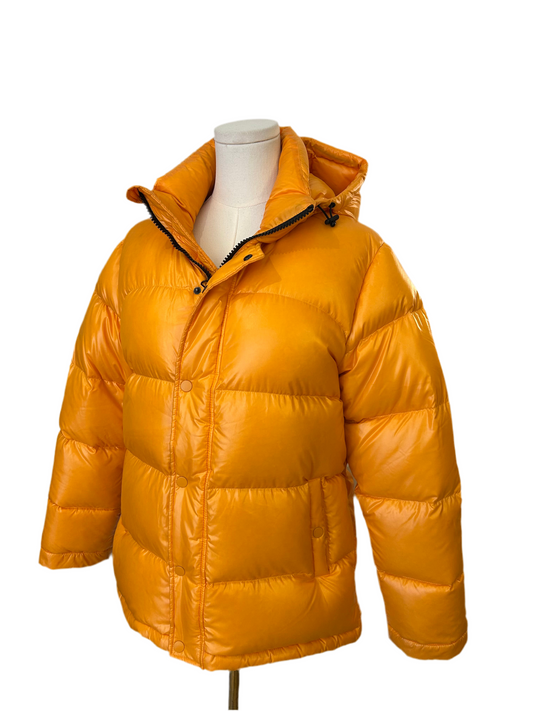 TNA Yellow “The Super Puff” Hi-Gloss Yellow Puffer Jacket Size XS