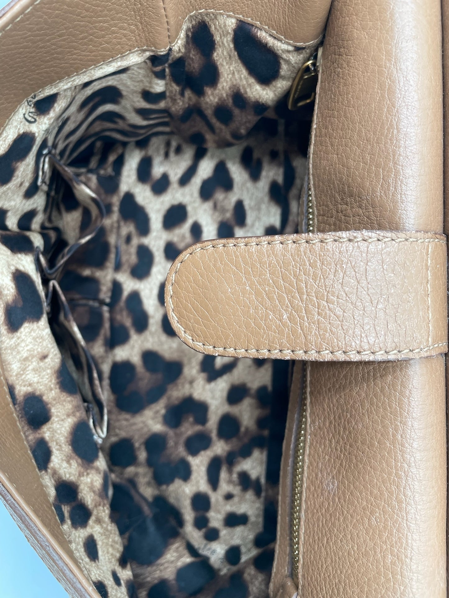 Dolce & Gabanna Caramel Large Miss Sicily Top Handle Bag