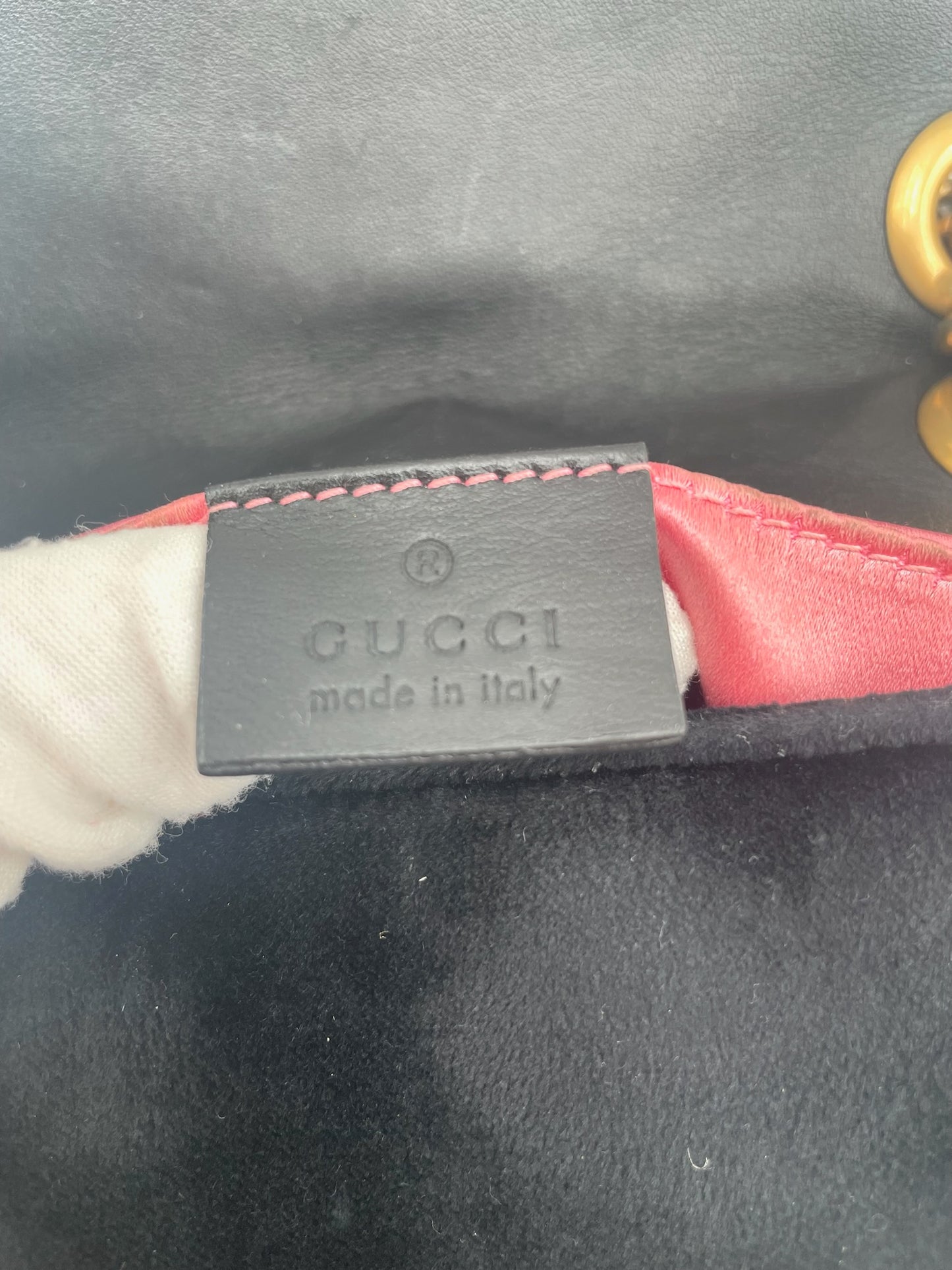 Gucci Marmont Small Black Velvet Bag