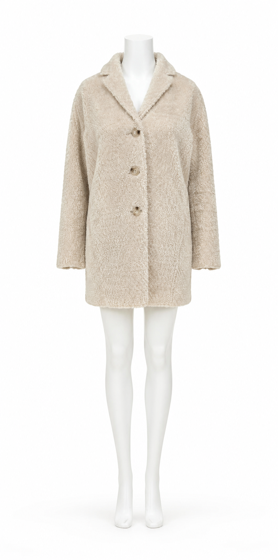 The Kooples Cream Faux Fur Sherpa Coat Size XS