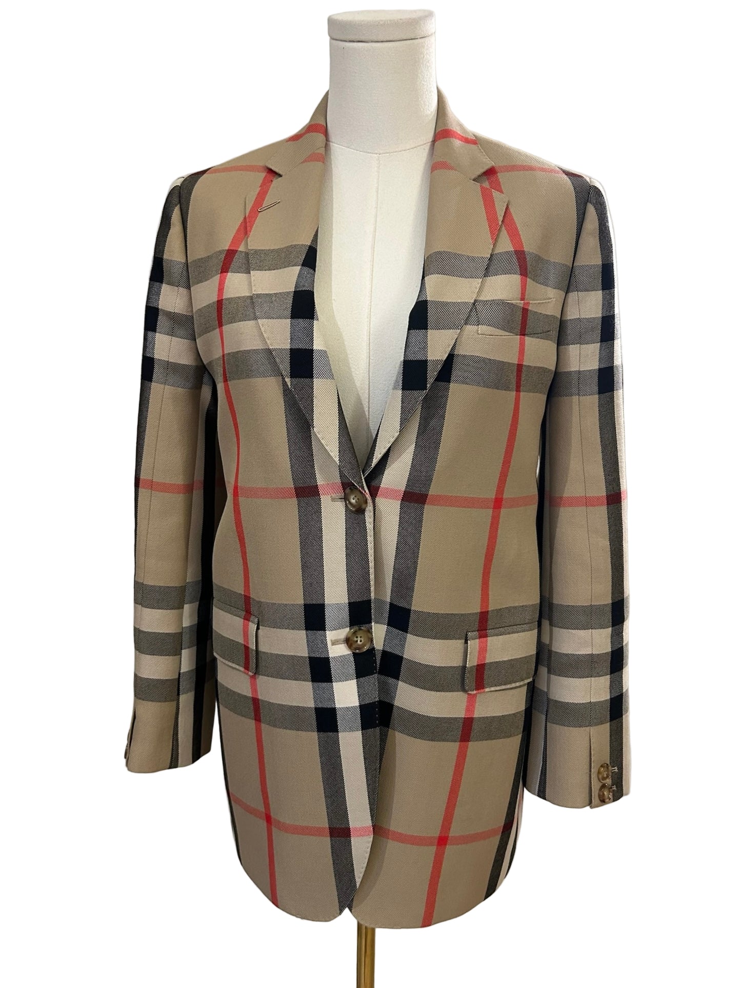 Burberry Checkered Wool Blazer Size 6