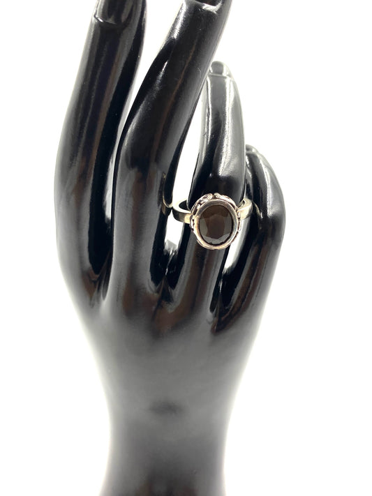 Smokey Quartz Sterling Silver Ring Size 7