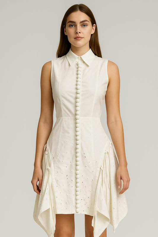 Proenzer Schouler White Eyelet Dress Size 2