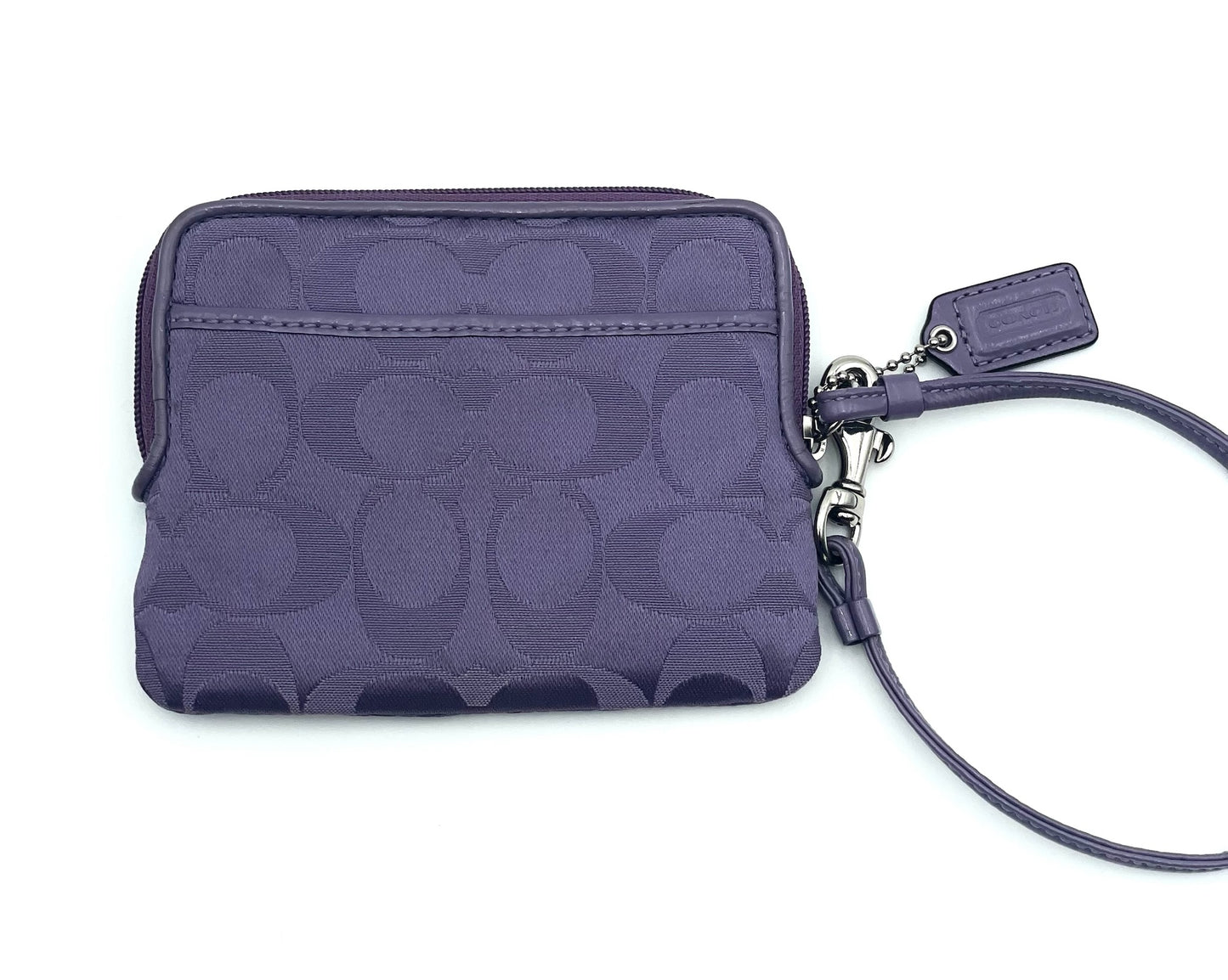 Coach Lavender Monogram Canvas Wristlet