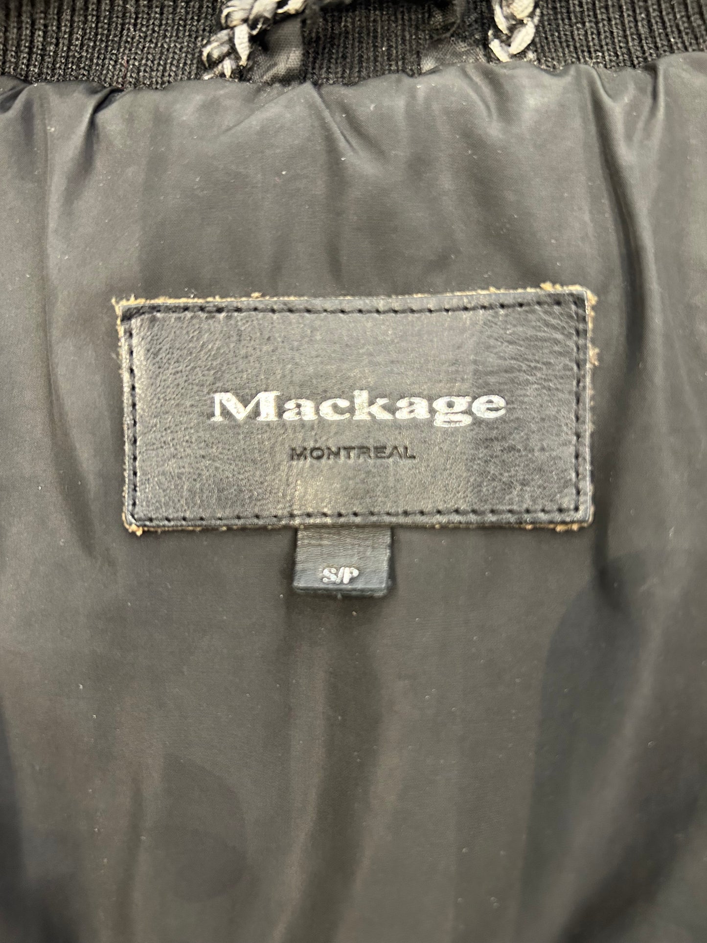 Mackage Adalfi Black Puffer Jacket Size S