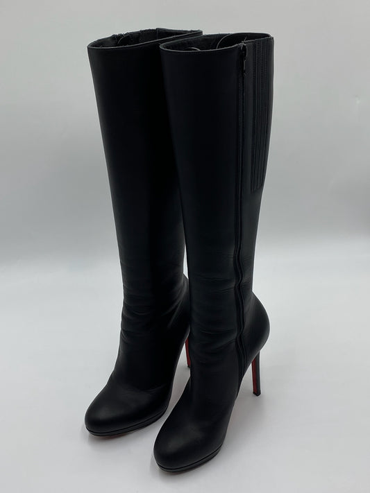 Christian Louboutin Black Tall Leather Boots Size 6.5