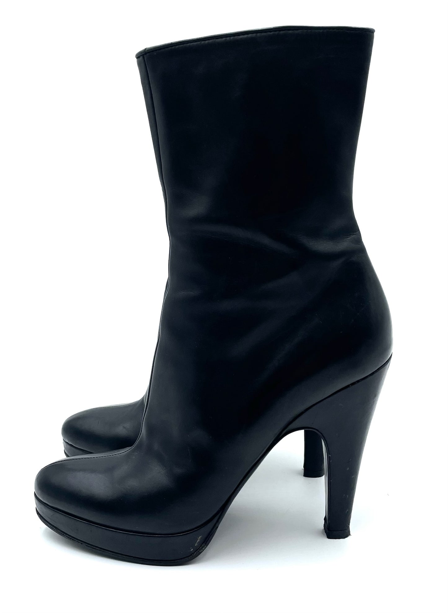 Prada Black Platform Ankle Boots Size 39