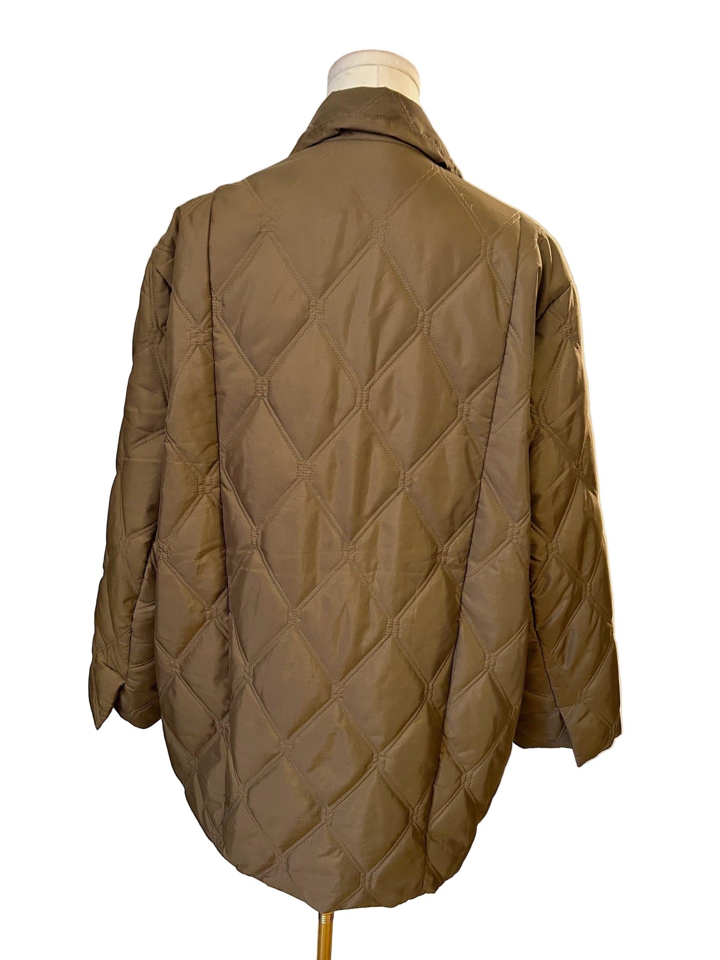Gianni Taupe Brown Quilted Jacket Size 38 US M