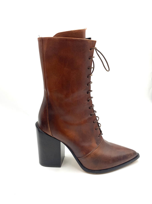 Capezzani Brown Leather Lace Up Boots Size 39