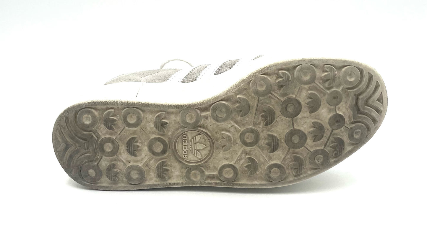 Adidas Bold Grey & White Stripe Sneakers Size 7.5